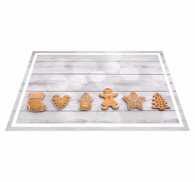 Kerstmis placemat assorti met peperkoekkoekjes - TenStickers