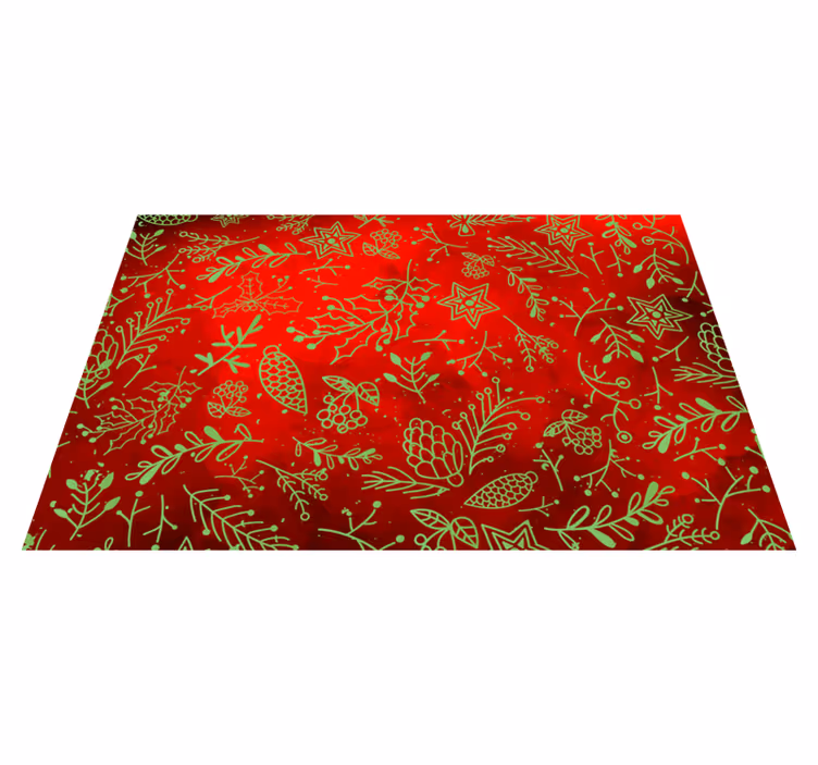 Kerstmis placemat feestelijk rood bloemig - TenStickers