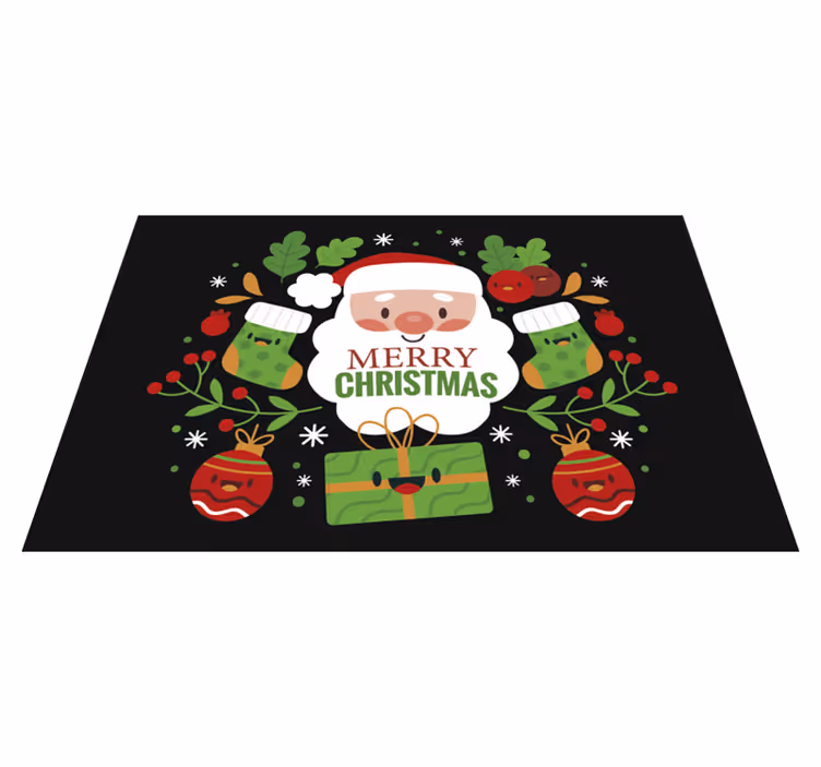 Kerstmis placemat vrolijke kerstman illustratie - TenStickers