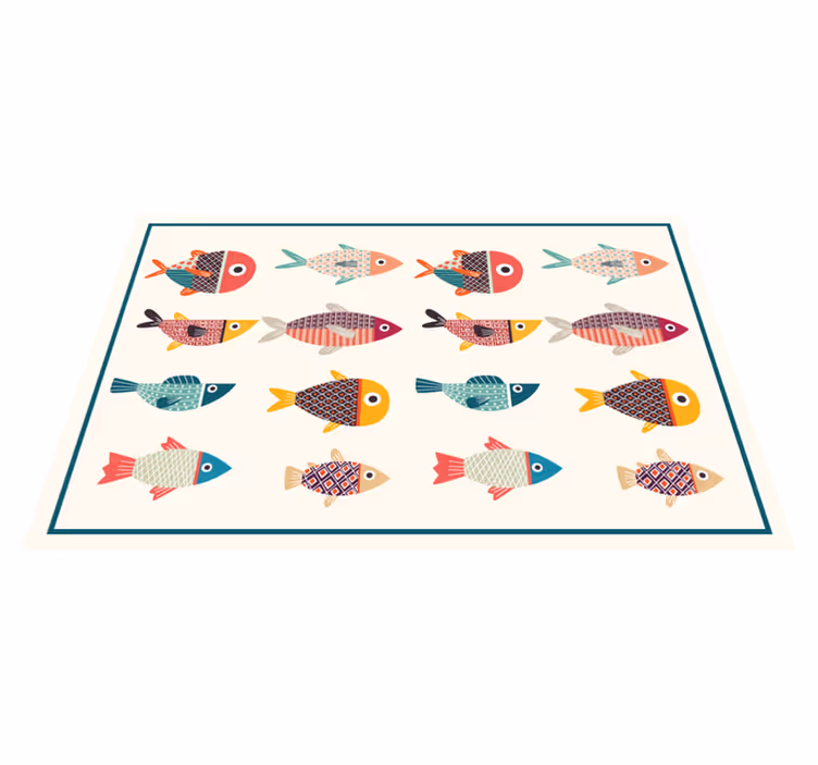 Originele placemat kleurrijke vispatronen - TenStickers