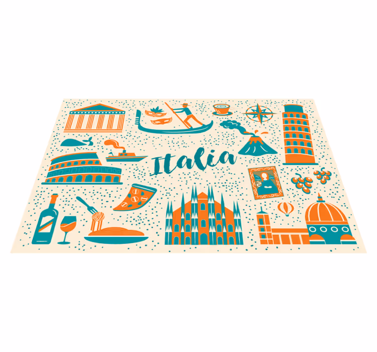 Originele placemat culinaire italiaanse scene - TenStickers