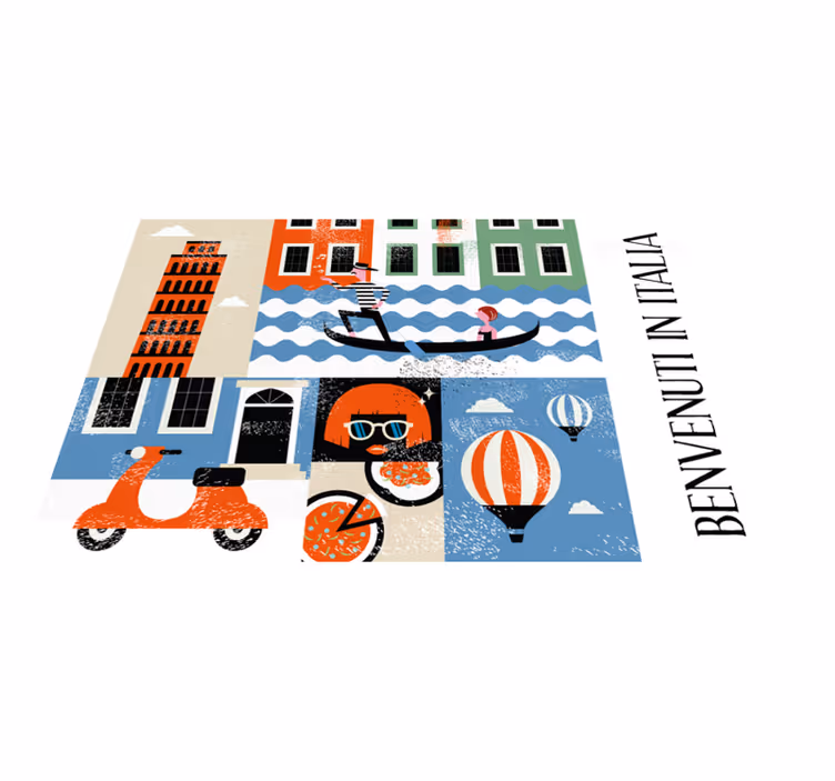 Restaurant placemats Italiaanse beroemdste voedselpictogrammen - TenStickers