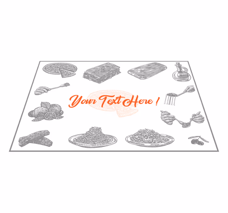 Originele placemat in voedsel illustratie stijl - TenStickers