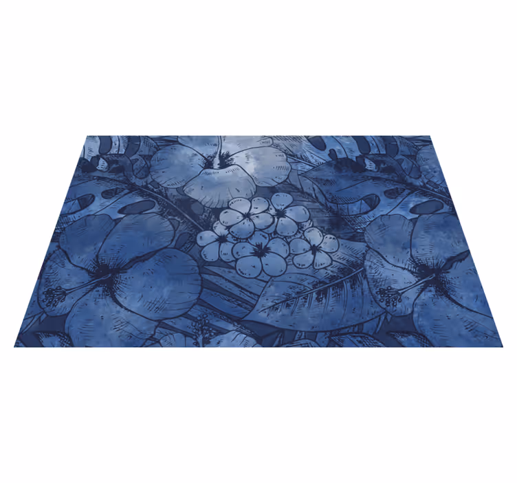 Moderne placemats Blauwe aquarel bloemen - TenStickers