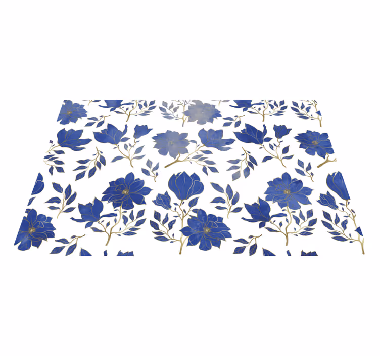 Originele placemat bloemig blauw patroon - TenStickers