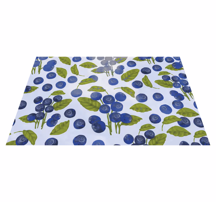 Originele placemat blauwe bes bladeren patroon - TenStickers
