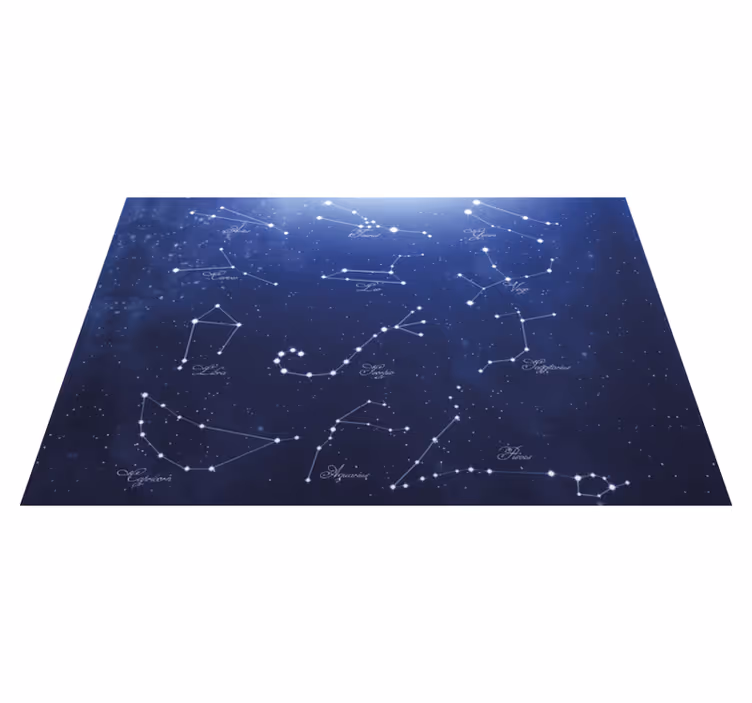 Placemat met tekst sterrenkaart van de constellaties - TenStickers