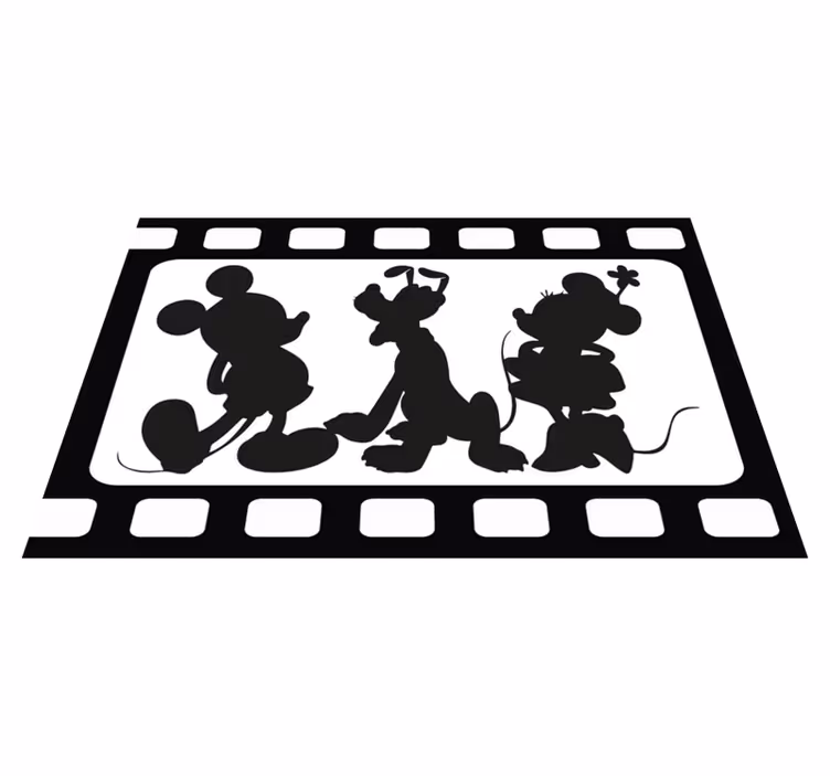 Kinder placemat met silhouetten van animatiefiguren - TenStickers