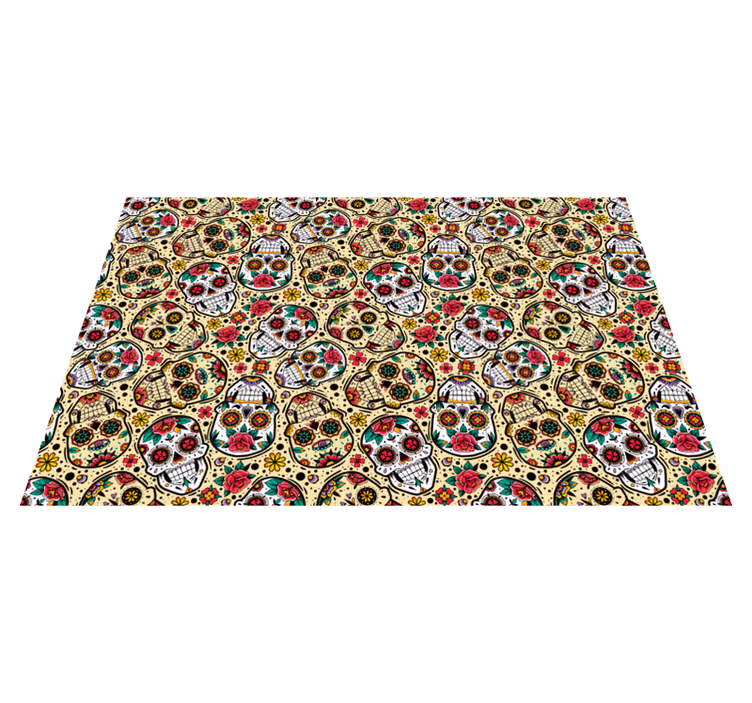 Halloween placemat kleurrijk doodskoppatroon - TenStickers