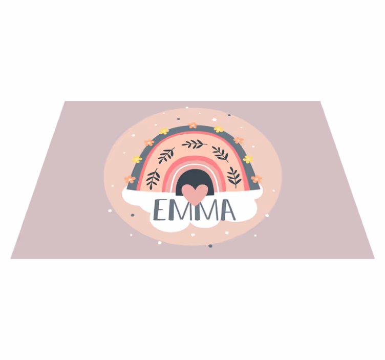Kinder placemat regenboog bloemen design - TenStickers