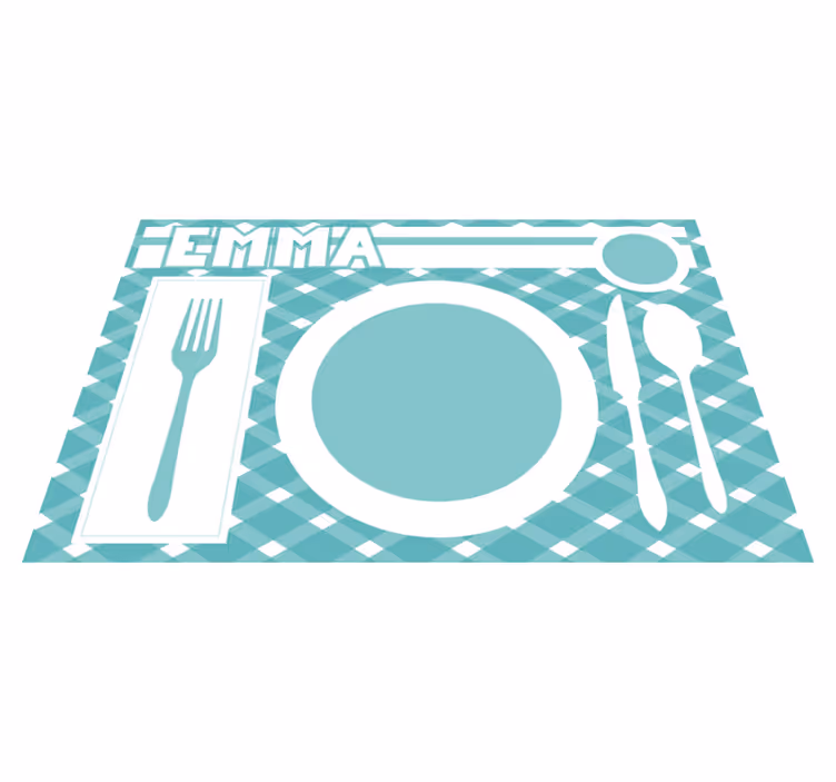 Placemat met naam gepersonaliseerde dinermat - TenStickers