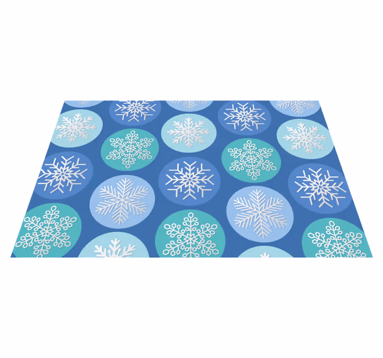 Kerstmis placemat met sneeuwvlokpatroon cirkel - TenStickers