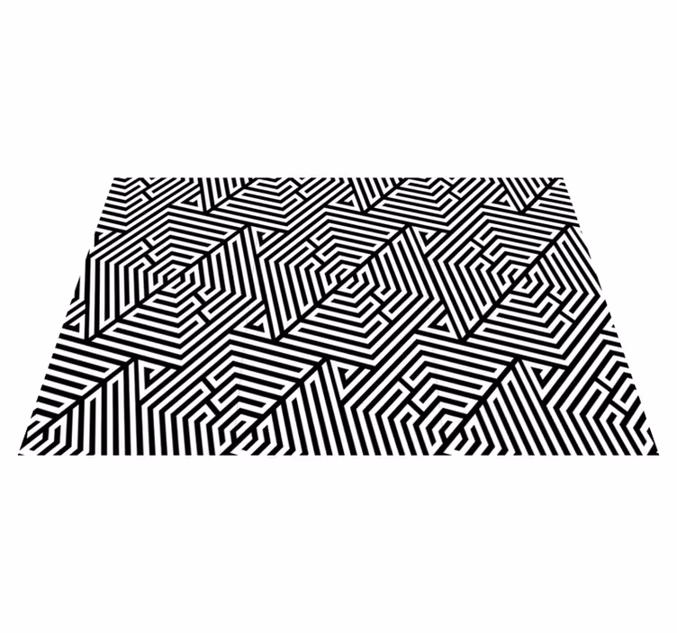 Moderne placemat geometrisch zwart patroon - TenStickers