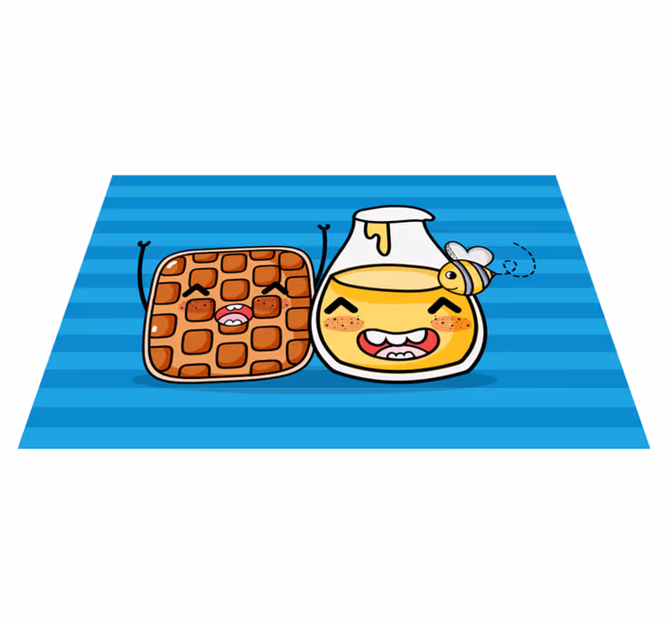 Kinder placemat schattige wafel en honing - TenStickers