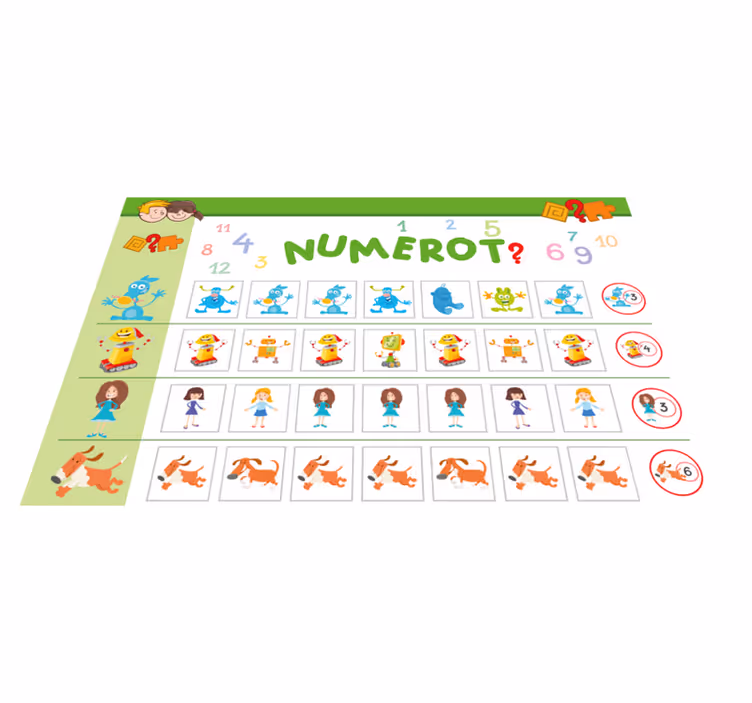 Kinder placemat kleurrijk educatief bord - TenStickers