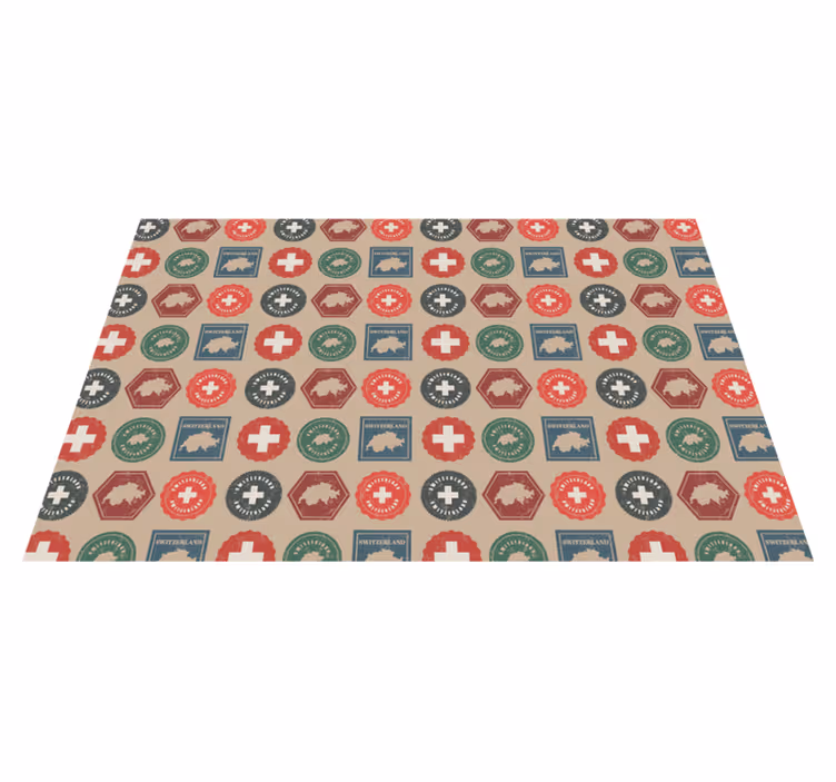 Originele placemat zwitserse vlag zegels - TenStickers