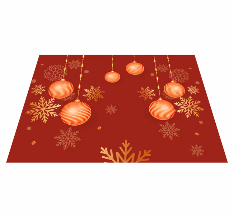 Kerstmis placemat met decoratieve feestballen - TenStickers