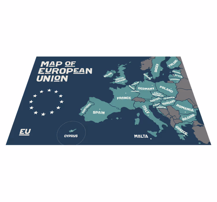 Placemat met tekst europese unie kaart - TenStickers