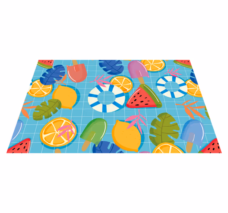 Kinder placemat fruit en ijsjes - TenStickers