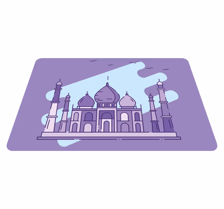 Moderne placemat taj mahal silhouet - TenStickers