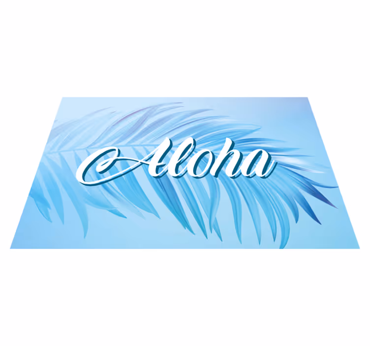 Placemat met tekst aloha palmblaadjes - TenStickers