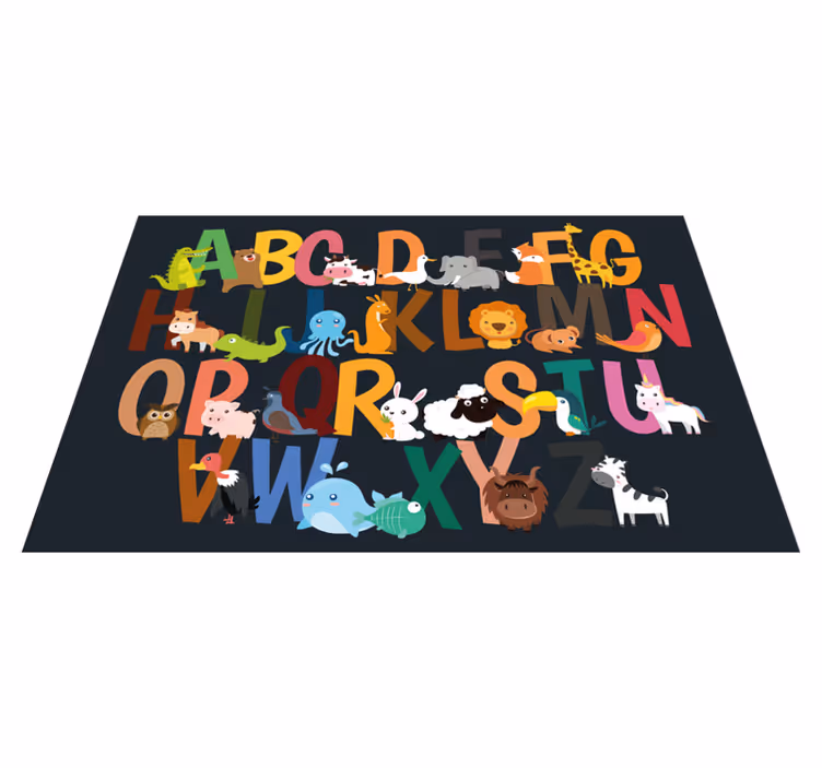 Kinder placemat Dierlijk alfabet engels - TenStickers