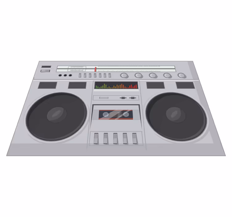 Originele placemat retro boombox stijl - TenStickers