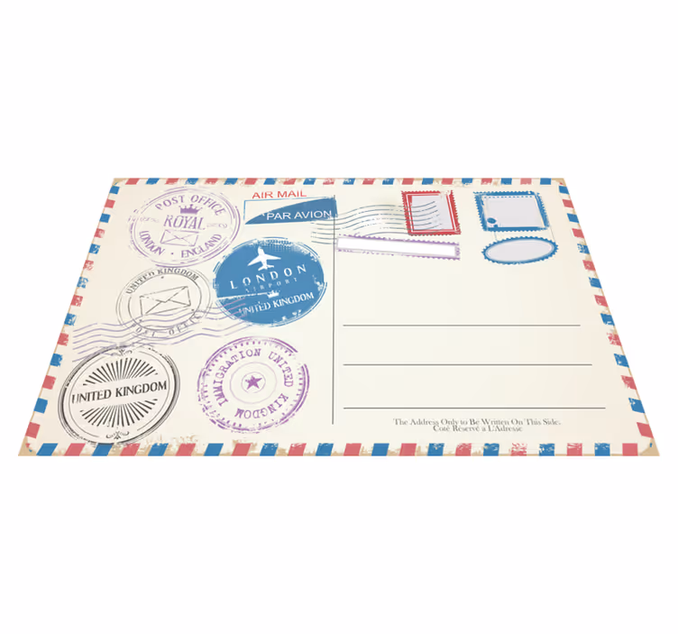 Placemat met tekst reisstempelcollectie - TenStickers