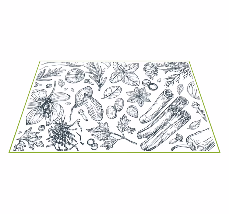 Placemat met kruidenpatroon achtergrond - TenStickers