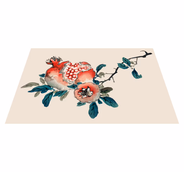 Originele placemat met granaatappelbloemenontwerp - TenStickers