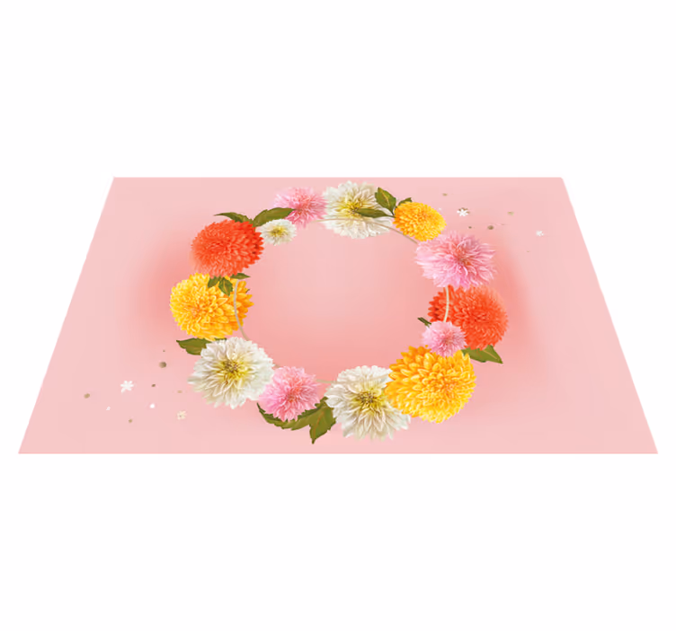 Originele placemat met bloemenring accent - TenStickers
