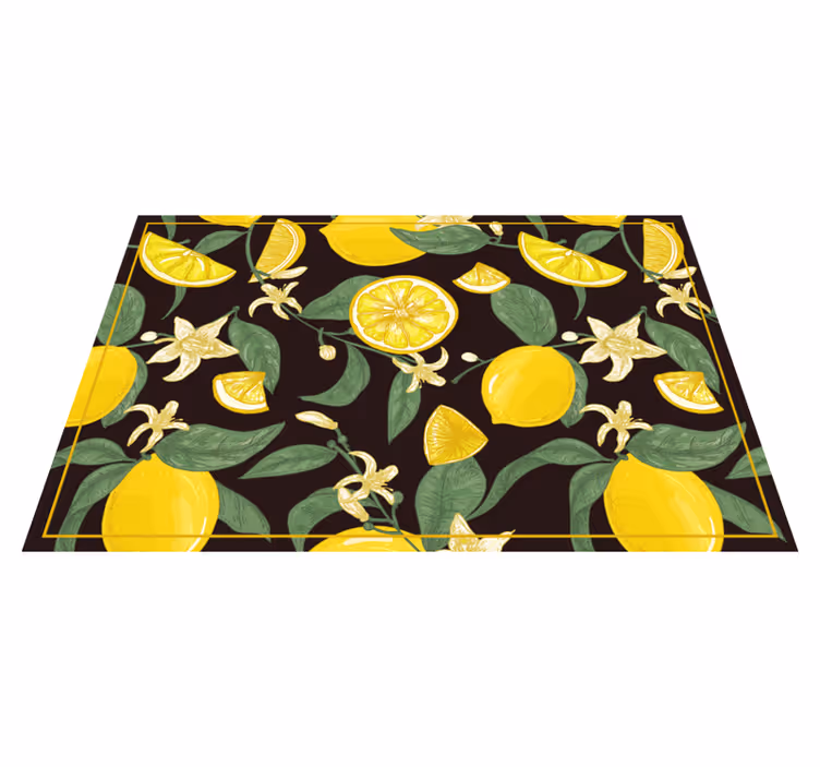 Originele placemat citroen en bloemenpatroon - TenStickers