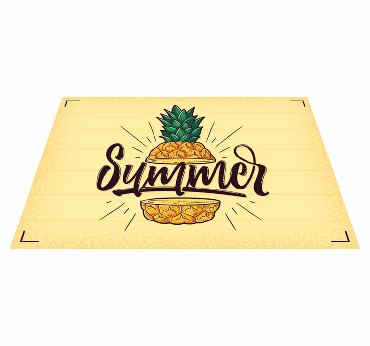 Placemat met tekst zomer ananas grafiek - TenStickers