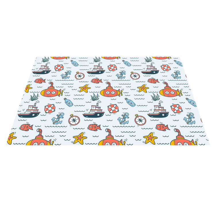 Kinder placemat onderwater onderzeeër avontuur - TenStickers