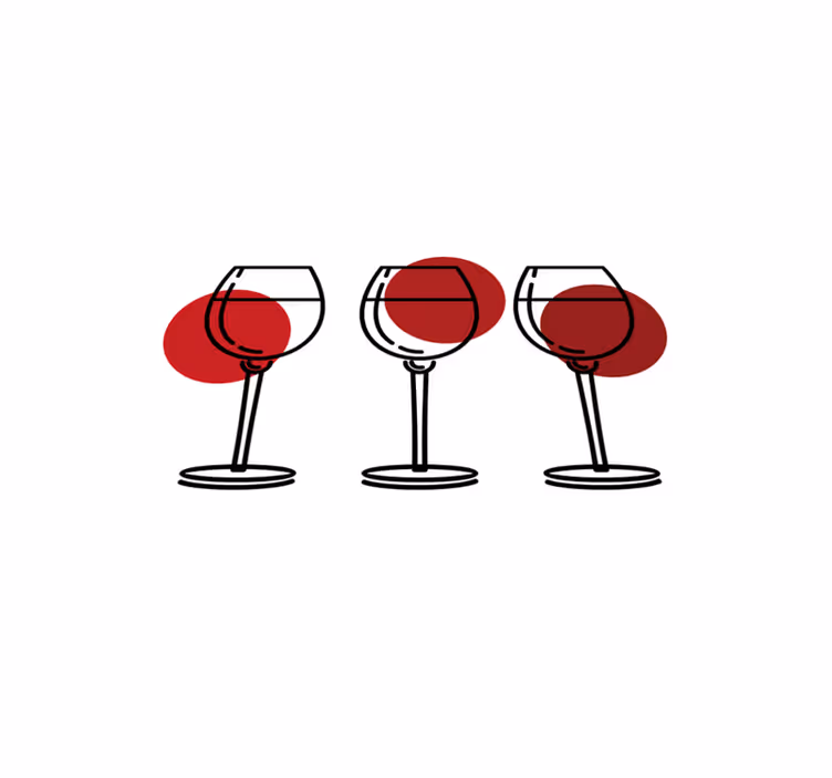 Originele placemat wijnglazen trio - TenStickers