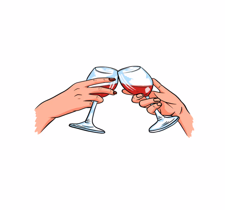 Placemat met tekst cheers proostglazen - TenStickers