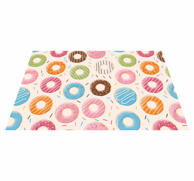 Kinder placemat kleurrijke donutpatronen - TenStickers