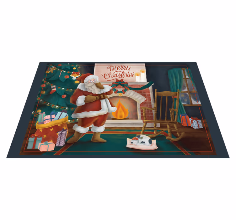Kerstmis placemat santa claus samenkomen - TenStickers
