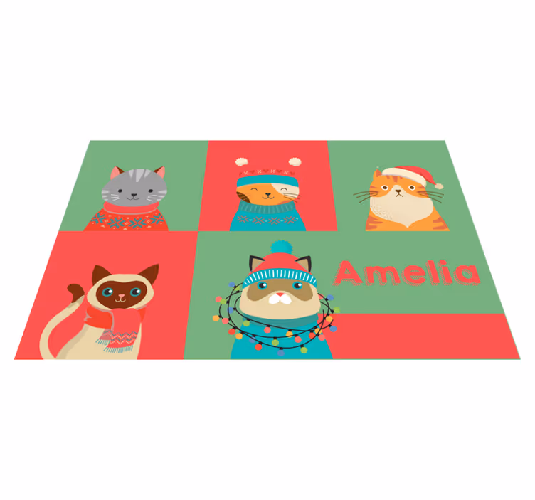Kinder placemat schattige cartoon katten - TenStickers