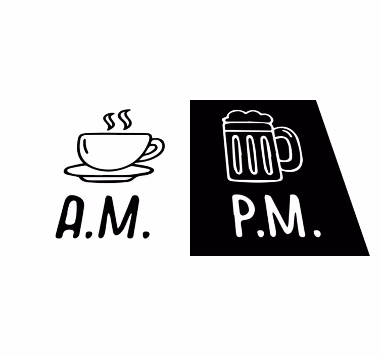 Placemat met tekst koffie bier contrast - TenStickers