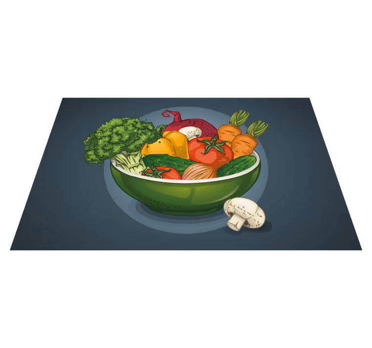 Originele placemat kleurrijke groentekom - TenStickers