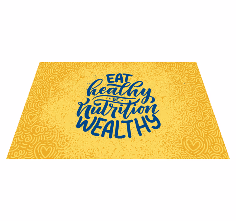 Placemat met tekst gezonde voeding rijkdom - TenStickers