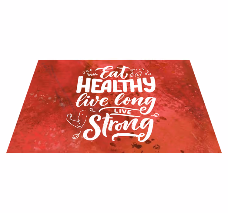 Placemat met tekst eet gezond leef sterk - TenStickers