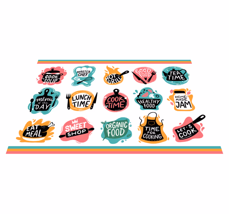 Placemat voor huis Koken voedsel keuken badge logo's - TenStickers