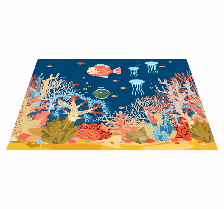 Moderne placemat onderwater koraalscene - TenStickers