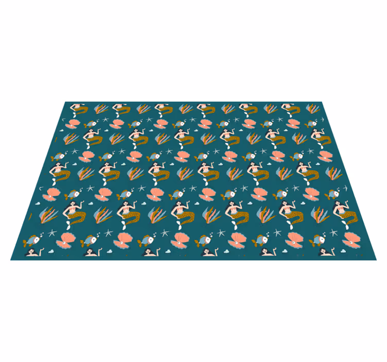 Kinder placemat zeemeermin schelpenspatroon - TenStickers