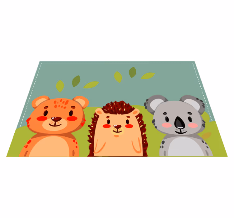 Kinder placemat schattige dieren vrienden - TenStickers