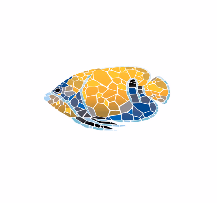 Originele placemat mozaïek vis illustratie - TenStickers