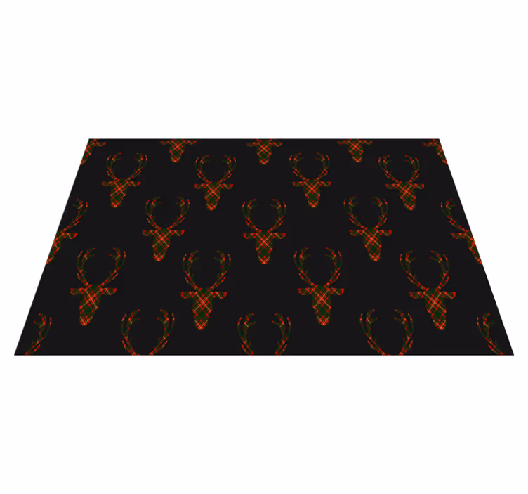 Kerstmis placemat met ruitpatroon rendier silhouetten - TenStickers