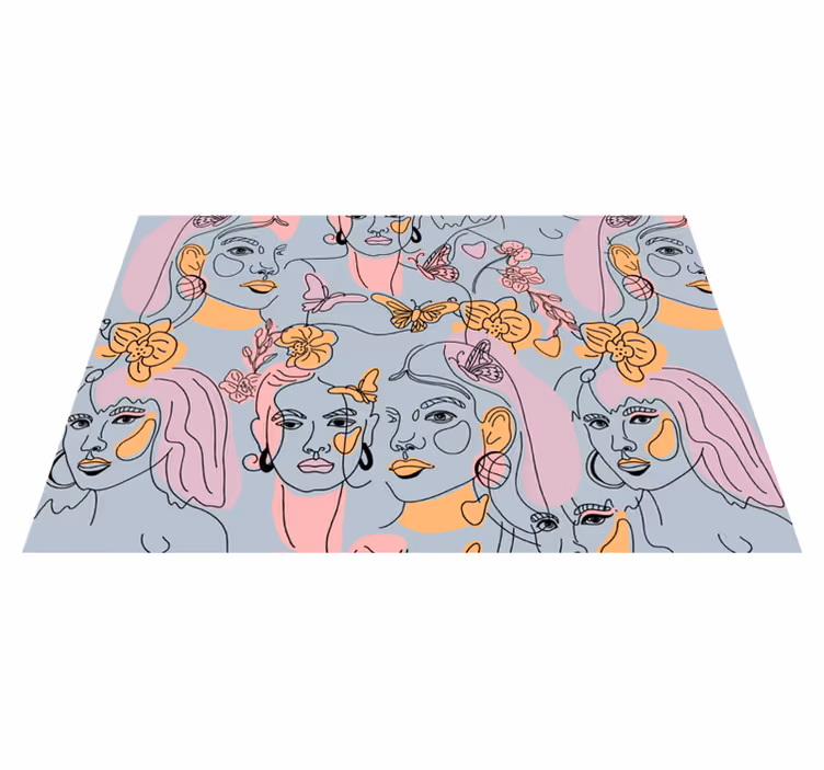 Originele placemat met gestileerde gezichten patroon - TenStickers